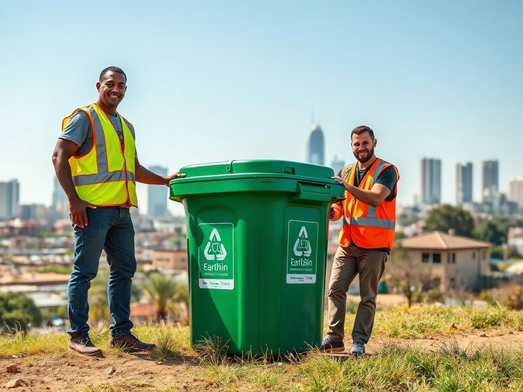 EarthBin South Africa team installing an in-ground waste bin